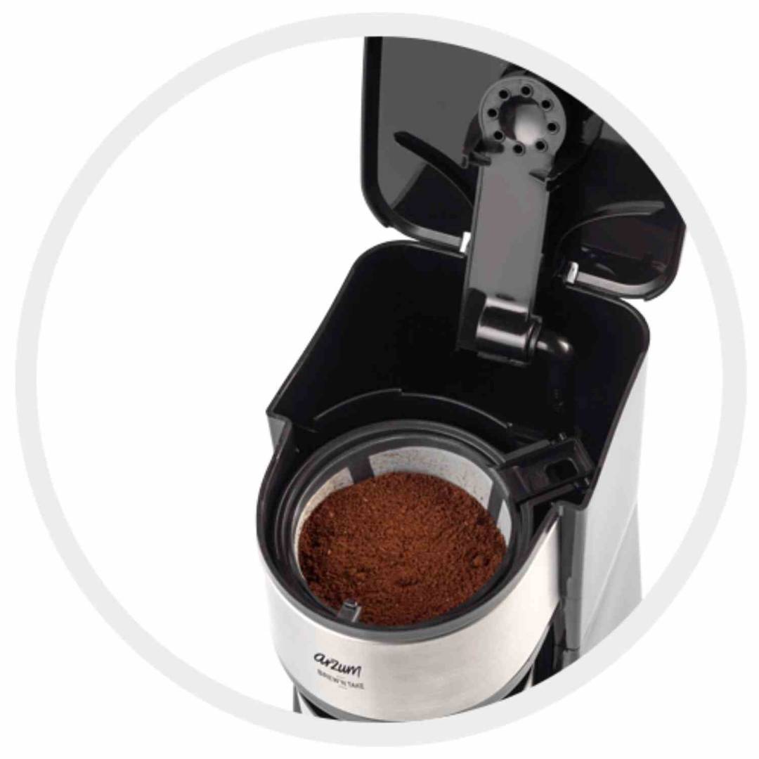 ARZUM AR3058-INX Brew'n Take Kişisel Filtre Kahve Makinesi - Siyah