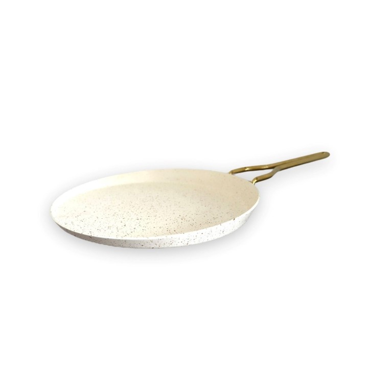 Lines Krep Tava Granit Altın Metal Kulp - Krem - Lines