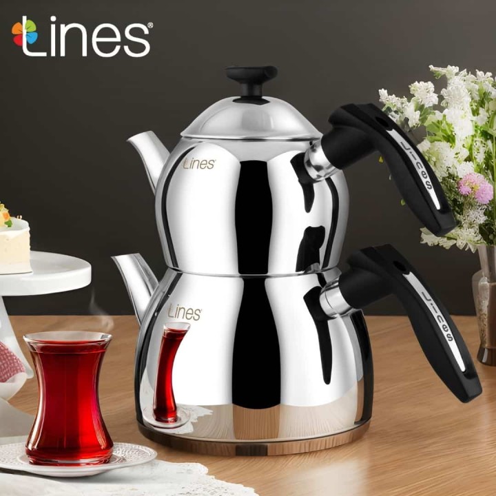 Lines Aycan Soft Kulp Çaydanlık - Siyah - Lines