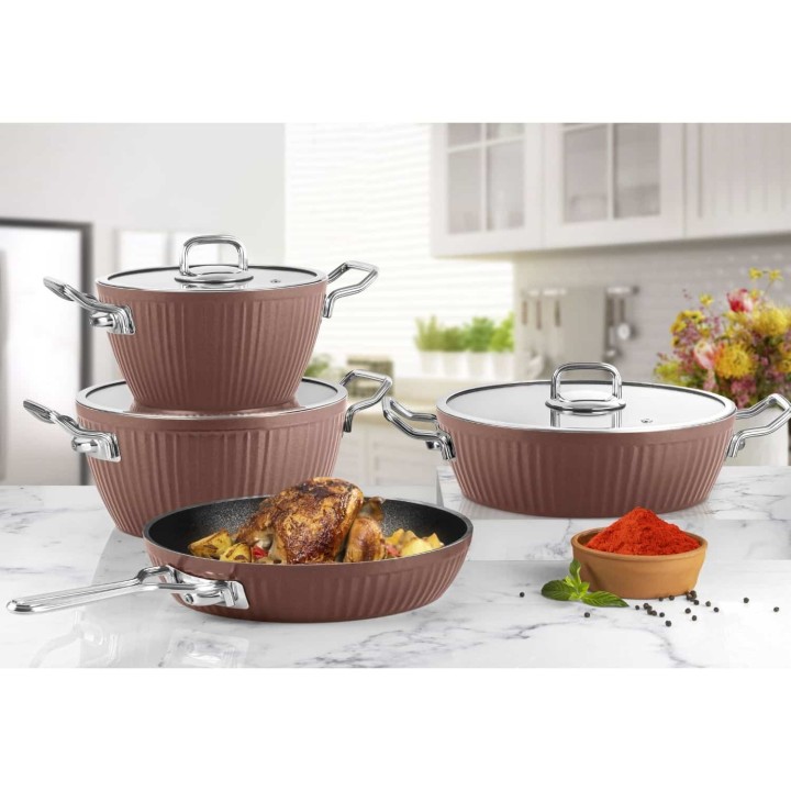 Lines Ayseren 7 Parça Granit Tencere Seti - Kahve - Lines