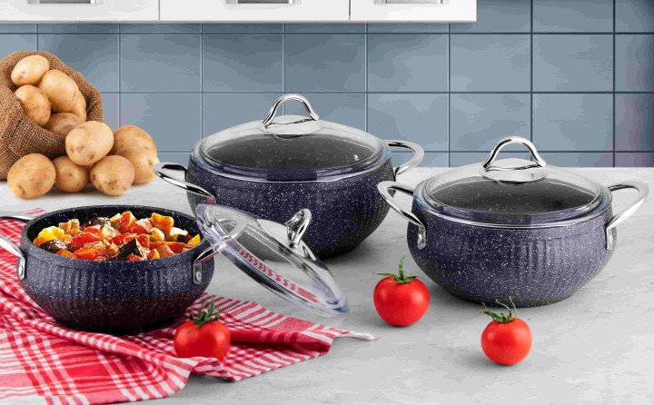 Lines Granit Desenli Güveç Set 6 Pcs - Lines