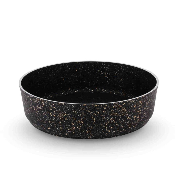 Lines Granit Desenli Yuvarlak Fırın Tepsisi - Siyah - Lines