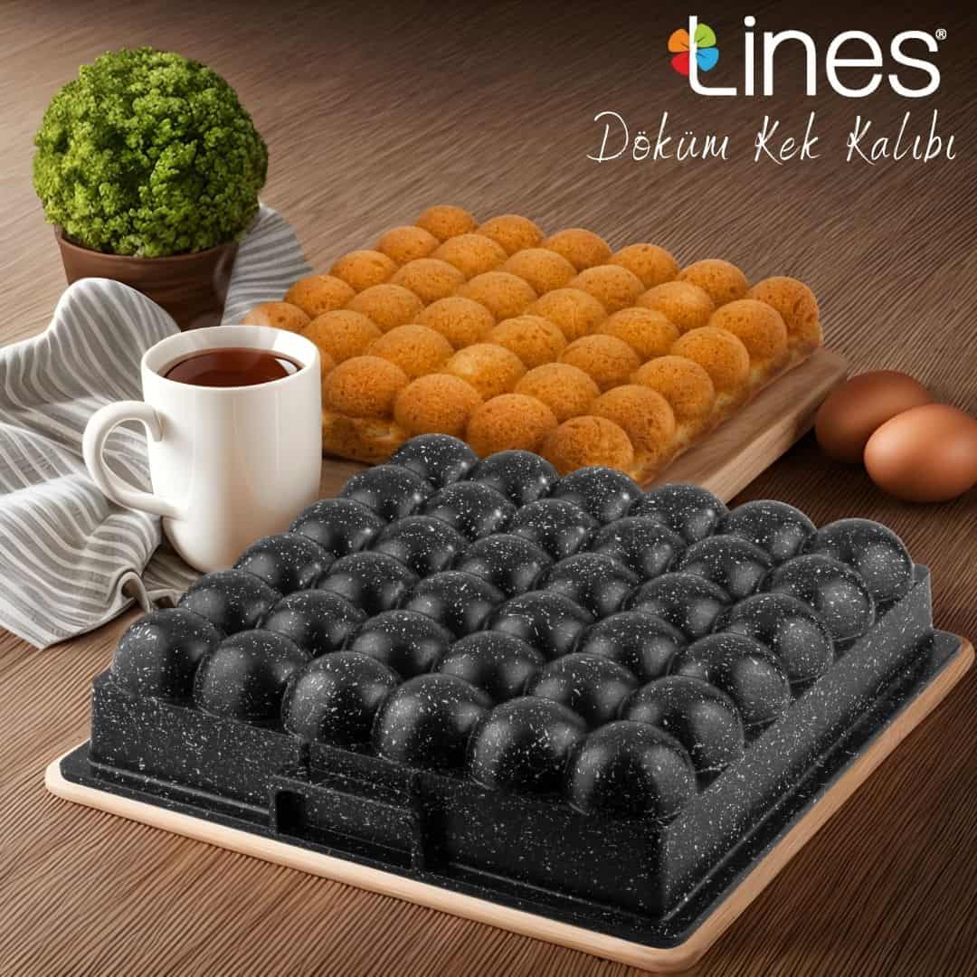 Lines Granit Döküm Kare Kek Kalıbı