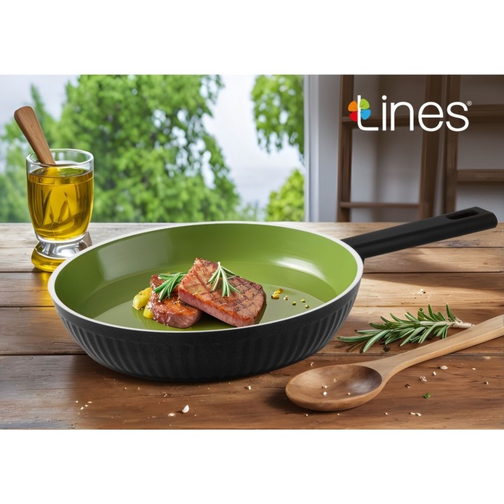 Lines Kristal Tava Seramik Siyah Yeşil - Lines