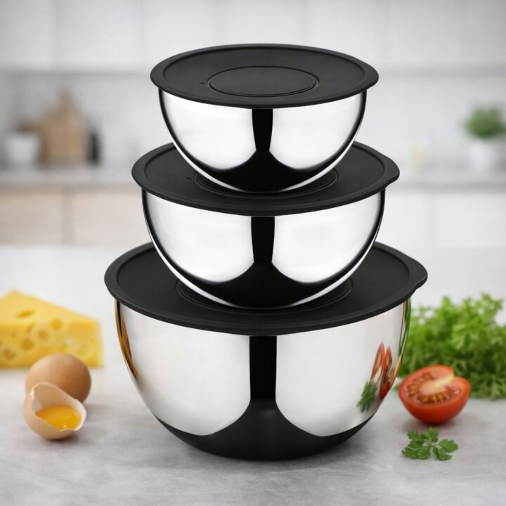 Lines Mix up Paslanmaz Çelik Rendeli Karıştırma Seti 9 parça Inox - 3