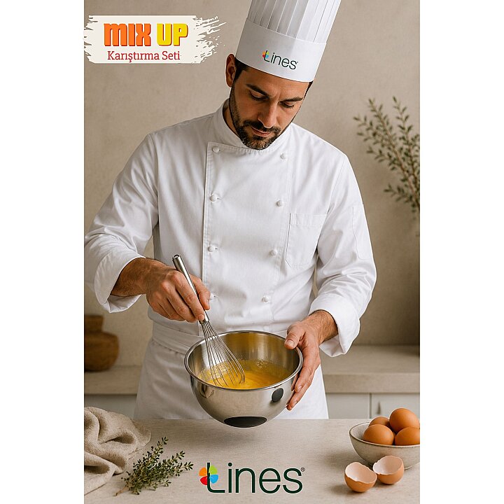 Lines Mix up Rendeli Karıştırma Seti 9 parça Inox Paslanmaz Çelik - 2