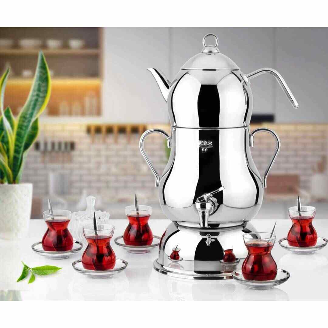 Lines Şahmeran Elektrikli Semaver Çelik Gövde Metal kulp - 1