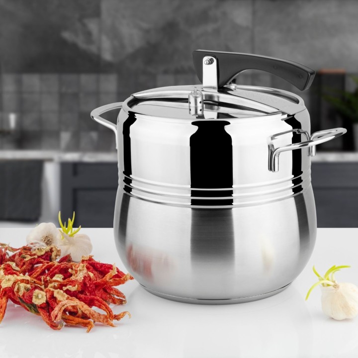 Lines Silver Düdüklü Tencere Metal Kulp Yay Kapak - Lines