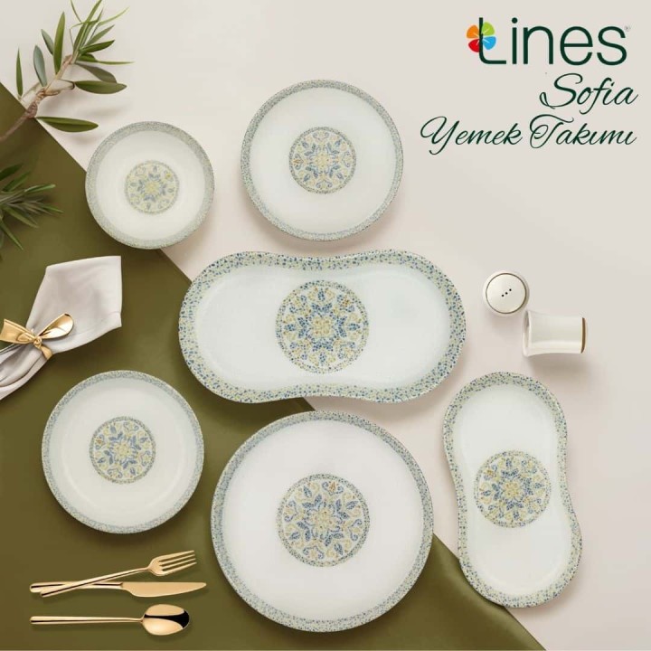 Lines Sofia 28 Parça Porselen Yemek Takımı - Lines
