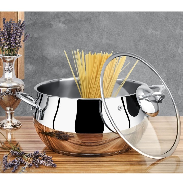 Lines Zeycan Metal Kulp Derin Küre Çelik Tencere - Lines